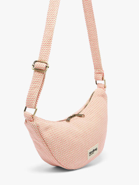 Sac Bandoulière Tressage Coton Hindbag Rose tressage TS vue secondaire 2