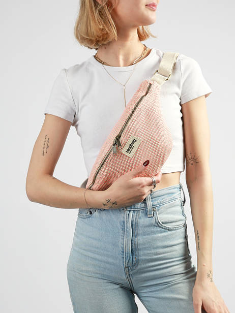 Sac Banane Hindbag Rose tressage TS vue secondaire 1