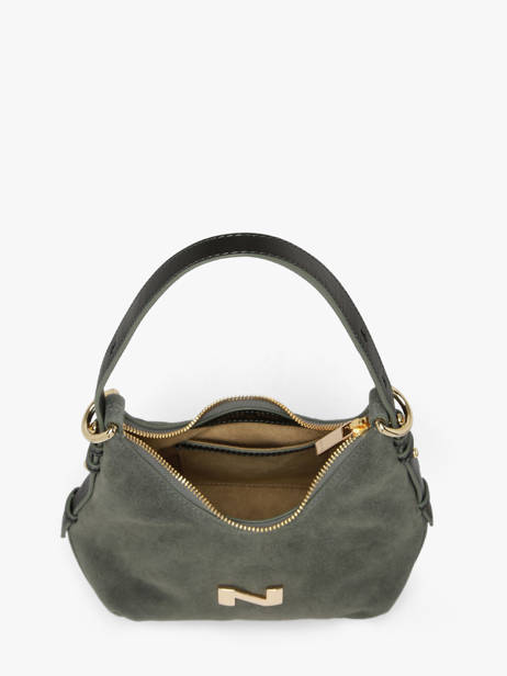 Sac Bandoulière Sam Cuir Daim Nathan baume Vert vogue 4 vue secondaire 4