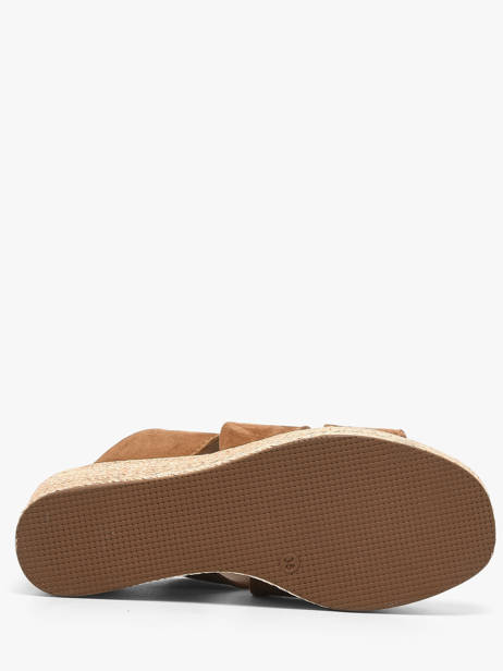 Wedge Slippers In Leather Aliwell Brown women A126189 other view 4