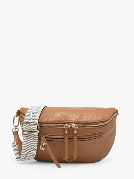Sac Banane Lulu castagnette Marron zip YSALINE2