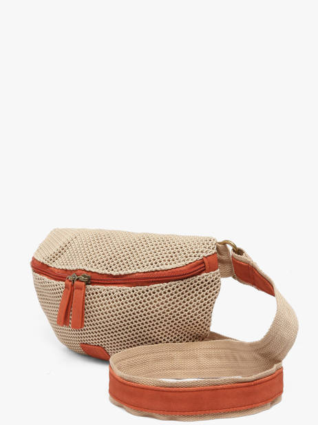 Sac Banane Le voyage en panier Beige resille PM958 vue secondaire 2