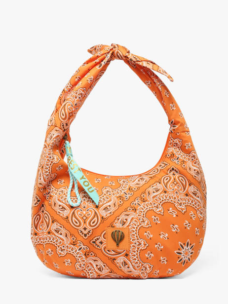 Sac Porté épaule Bandana Coton Le voyage en panier Orange bandana PM970