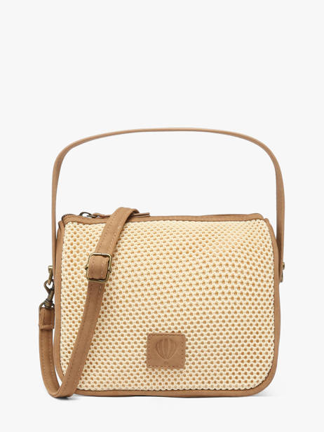 Sac Bandoulière Resille Polyester Le voyage en panier Beige resille PM959