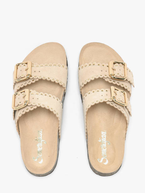 Mules Avec Brides En Cuir Semerdjian Beige accessoires ARIANNA vue secondaire 3