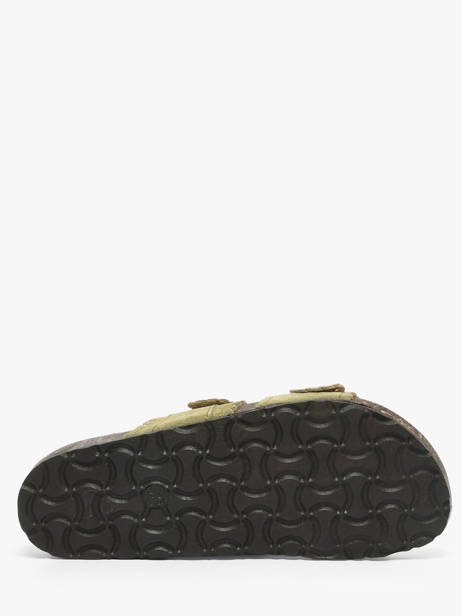 Slippers With Straps In Leather Semerdjian Green women ARIANNA other view 4