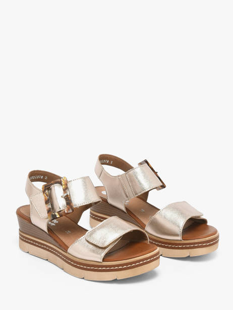 Wedge Sandals In Leather Remonte Gold women 90 other view 1