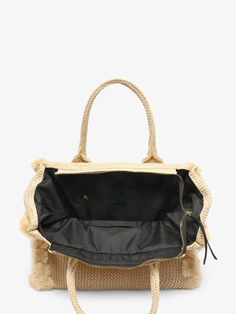 Satchel Logo Shopper Raphia Pinko Beige logo shopper 6673A39Y other view 3