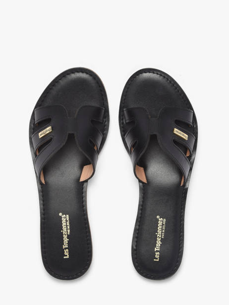 Slippers Damia In Leather Les tropeziennes Black accessoires DAMIA other view 3