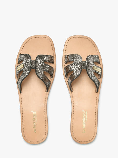Leather Hadamia Slide Sandals Les tropeziennes Black women HADAMIA other view 3