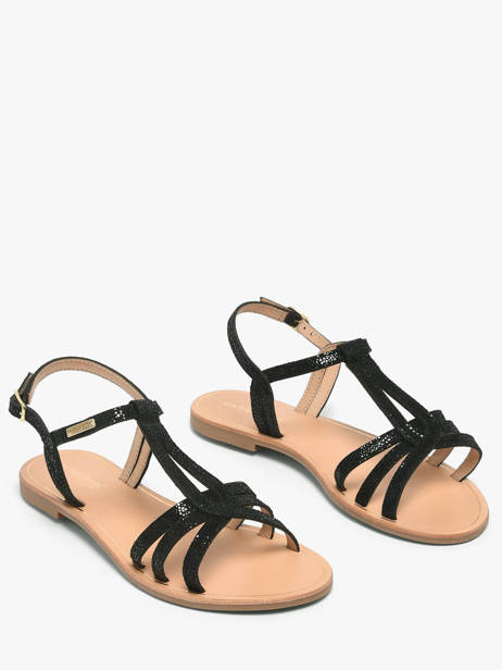Flip Flops In Leather Les tropeziennes Black accessoires HAMELIE other view 1