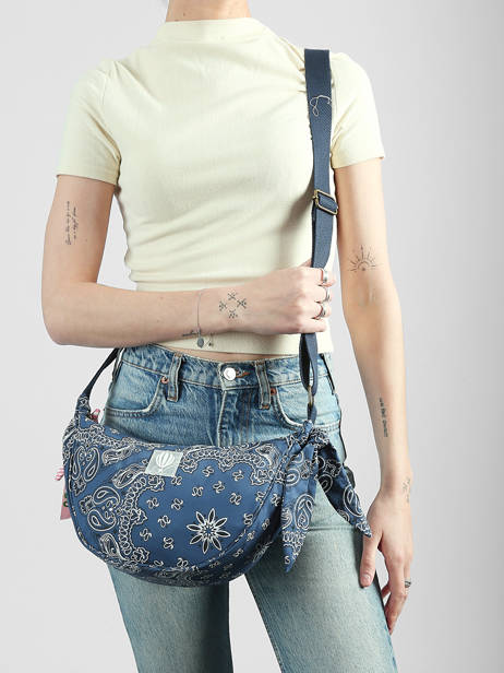 Shoulder Bag Bandana Cotton Le voyage en panier Blue bandana PM969 other view 1