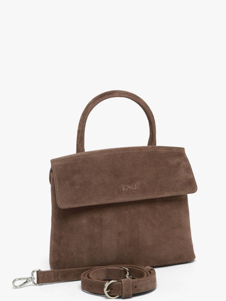 Sac Bandoulière Clarita Cuir Daim Nathan baume Marron nathan 18S vue secondaire 1