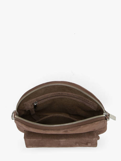 Sac Bandoulière Dorine Cuir Daim Nathan baume Marron nathan 32PS vue secondaire 3
