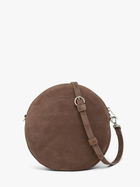 Sac Bandoulière Dorine Cuir Daim Nathan baume Marron nathan 32PS vue secondaire 4