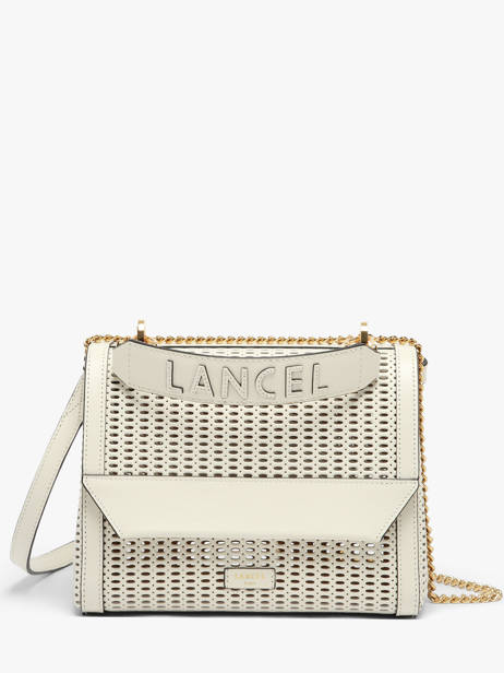 Medium Leather Ninon Ajouré Crossbody Bag Lancel White ninon A14009