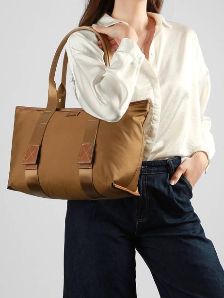 Medium Mistral Rollable Tote Bag Nylon And Leather Lancel Brown mistral A13995 other view 1