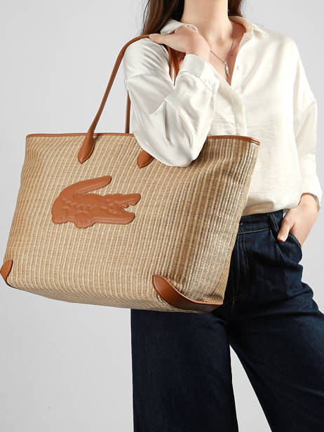 Shoulder Bag Summer Raphia Lacoste Beige summer NF5247PB other view 1