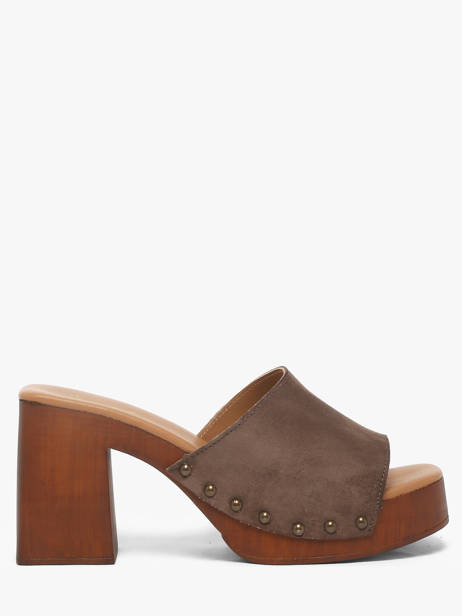 Heeled Slippers In Leather Semerdjian Brown women LAILA