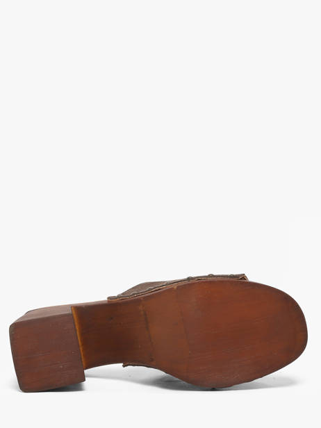 Heeled Slippers In Leather Semerdjian Brown women LAILA other view 4