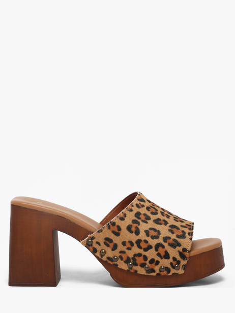 Mules à Talon En Cuir Semerdjian Beige accessoires LAILA