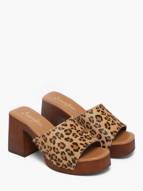 Mules à Talon En Cuir Semerdjian Beige accessoires LAILA vue secondaire 1