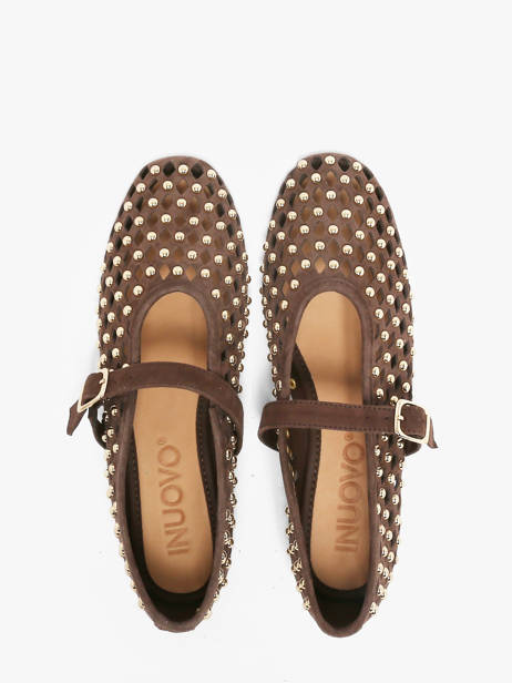 Ballerinas With Straps In Leather Inuovo Brown women NK003KDR other view 3