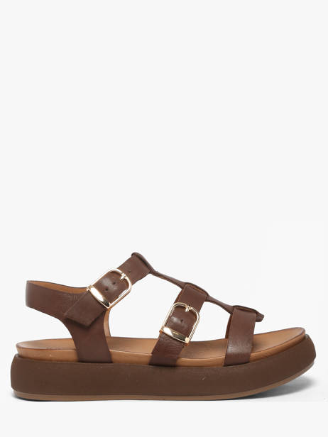Sandals In Leather Inuovo Brown women 96046PRN