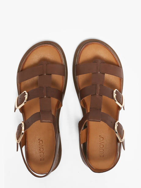 Sandals In Leather Inuovo Brown women 96046PRN other view 3