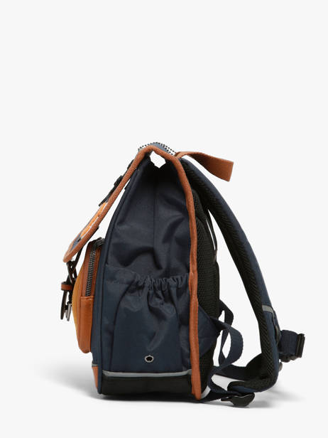 1 Compartment Backpack Cameleon Blue vintage urban SD30 other view 3