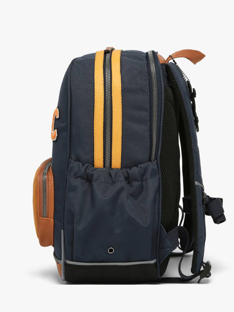 2-compartment Backpack Cameleon Blue vintage urban SO40 other view 3