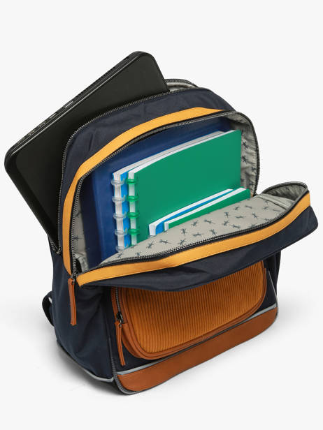 2-compartment Backpack Cameleon Blue vintage urban SO40 other view 4