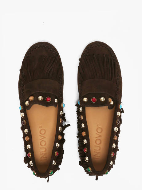 Mocassins En Cuir Inuovo Marron women 29015SMN vue secondaire 3