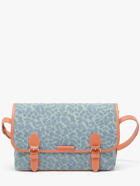 Sac Bandoulière Louou Denim Léopard Paul marius Bleu denim leo LOULODEL