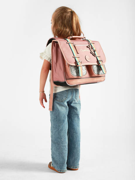Satchel For Kids 2 Compartments Vintage Fantasy Cameleon Pink vintage fantasy CA38 other view 1