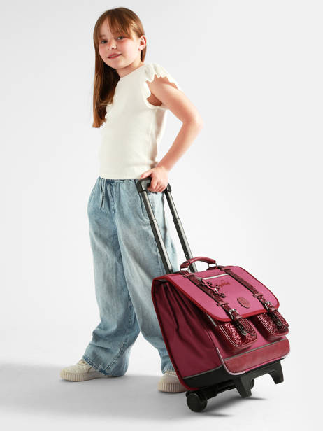 Cartable à Roulettes 3 Compartiments Vintage Fantasy Cameleon Violet vintage fantasy CR41 vue secondaire 1
