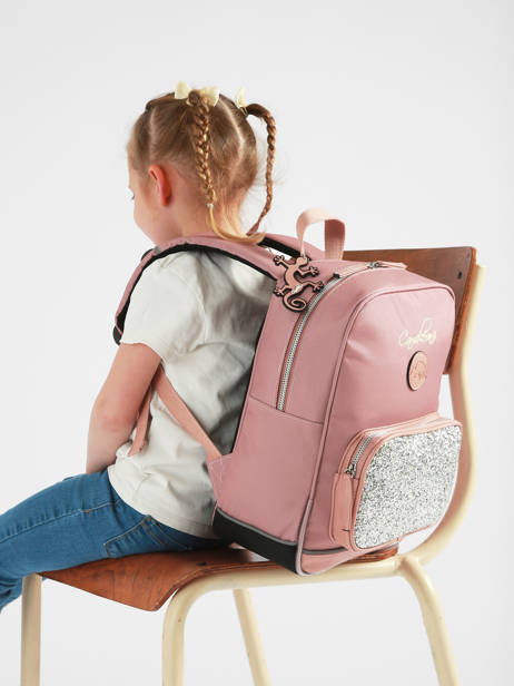 1 Compartment Backpack Cameleon Pink vintage fantasy SD33 other view 2