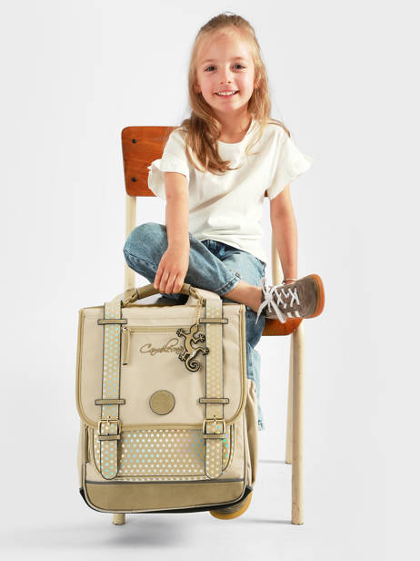 2-compartment Backpack Cameleon Beige vintage fantasy SD39 other view 2