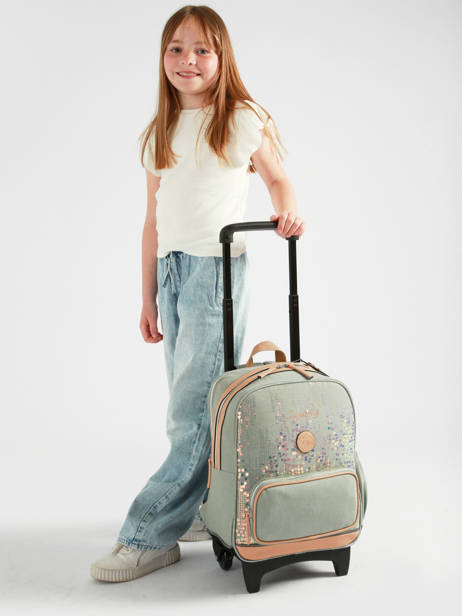 Sac A Dos à Roulettes 2 Compartiments Vintage Fantasy Cameleon Vert vintage fantasy SR40 vue secondaire 1