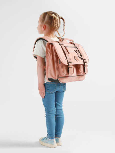 2-compartment Satchel Cameleon Pink vintage color CA146Q other view 1