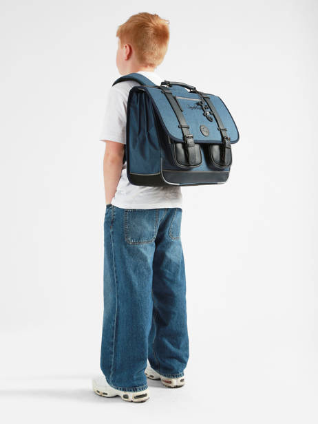 Cartable 3 Compartiments Vintage Color Cameleon Bleu vintage color VIC-CA41 vue secondaire 1