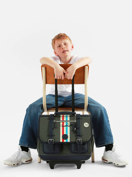 Cartable à Roulettes 3 Compartiments Vintage Urban Cameleon Vert vintage urban CR41 vue secondaire 1