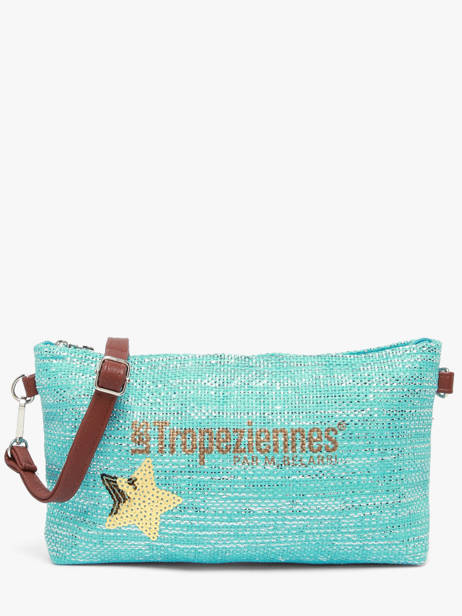 Sac Bandoulière Panama Papier Les tropeziennes Bleu panama TZ02