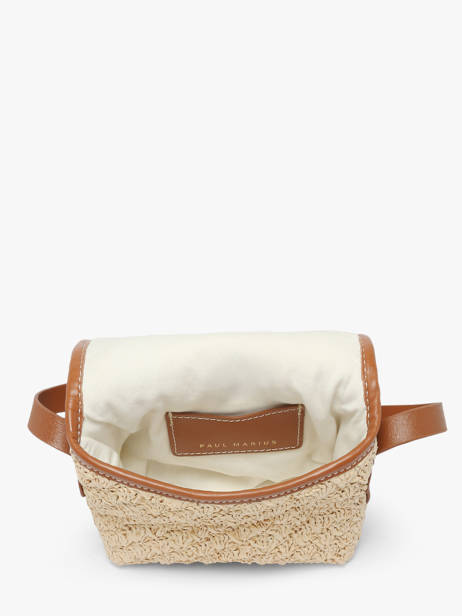 Sac Bandoulière Loulou S Raphia Et Cuir Paul marius Beige raphia LOULSRAP vue secondaire 2