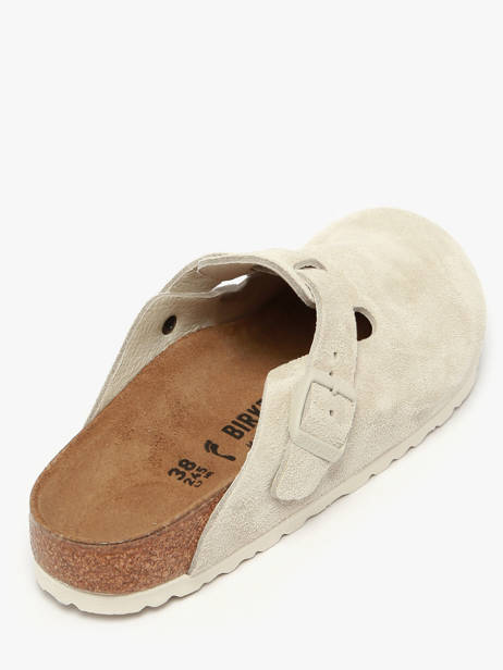 Slippers Boston In Leather Birkenstock White women 1031662 other view 3