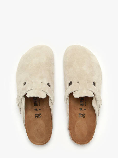 Slippers Boston In Leather Birkenstock White women 1031662 other view 4