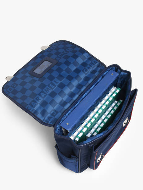 2-compartment Satchel Caramel et cie Blue boheme FI other view 3