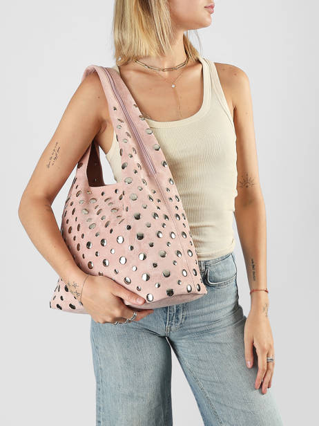 Shoulder Bag Suede Miniprix Pink suede F9928 other view 1