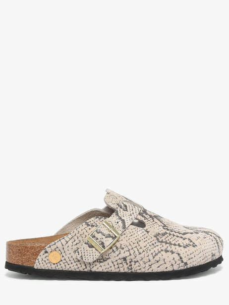 Slippers In Leather Birkenstock Gray accessoires 1033086