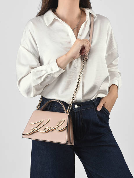 Shoulder Bag K Signature Leather Karl lagerfeld Pink k signature A1W30038 other view 1